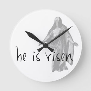 Er ist aufgewachsen jesus christ Osterlappen mormo Runde Wanduhr