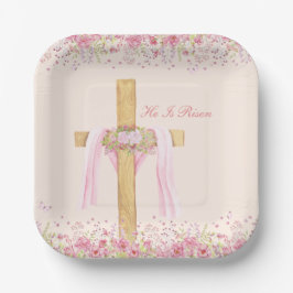 Er ist Christlich Ostern Personalisiert Risen Pappteller