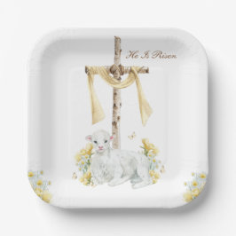 Er ist Christlich Ostern Personalisiert Risen Pappteller