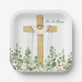 Er ist Christlich Ostern Personalisiert Risen Pappteller