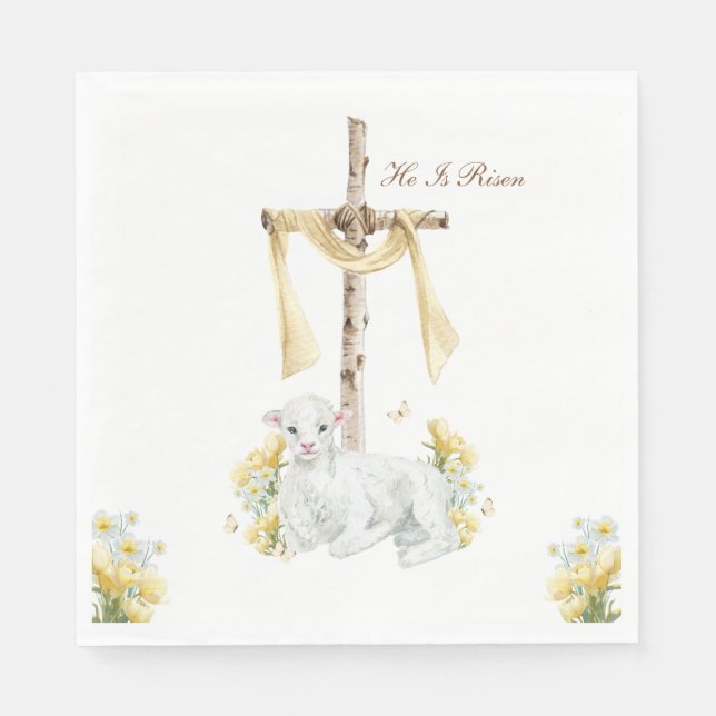 Er ist Christlich Ostern Personalisiert Risen Serviette (Vorderseite)