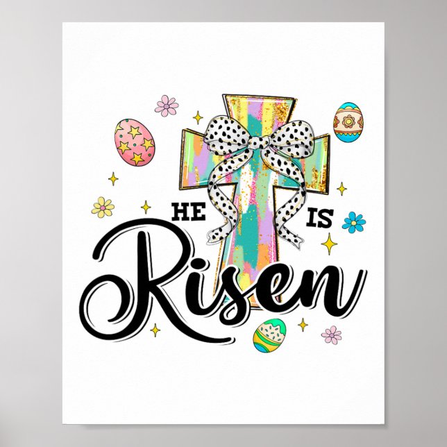 Er ist Christlich östlich von Coquette Crow Bow Ei Poster (Vorne)