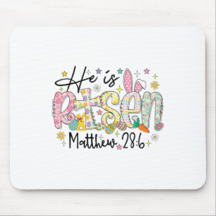 Er ist Christliche glückliche Osterbibelfamilie. Mousepad