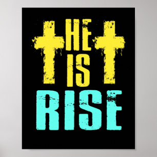 Er ist Christlicher glücklicher OsterJesus auferst Poster