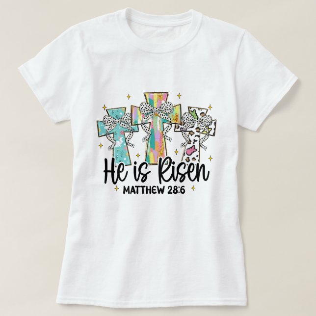 Er ist Christlicher Osterbibelverse T-Shirt (Design vorne)