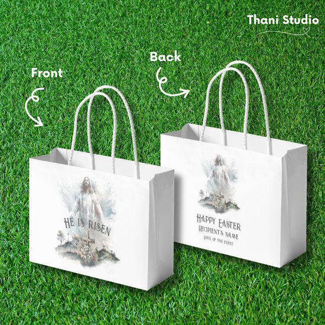 Er ist das Christliche riskante Osterkreuz Große Geschenktüte (Von Creator hochgeladen)