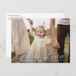 Er ist das Rised Script Easter Foto Feiertagspostkarte