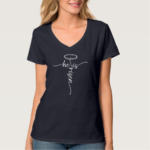 Er ist das Risen Cross Jesus religiösen Glaubens C T-Shirt