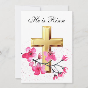 Er ist das Risserfarbene Osterblossom Cross Einladung