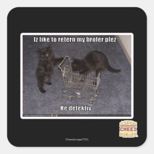 Er ist defekt quadratischer aufkleber