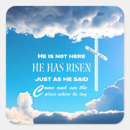 Er ist der Christliche Himmelsaufkleber Gottes Lie Quadratischer Aufkleber