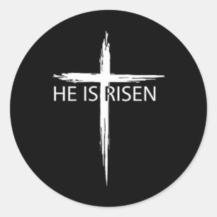 Er ist der Christliche Ostern Jesus Religiou Runder Aufkleber