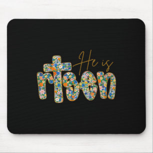 Er ist der florale Frühling Ostern Jesus Christlic Mousepad
