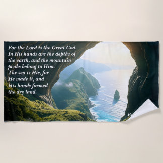 Er ist der Große Gott, Gott und Schöpfer Verse Strandtuch