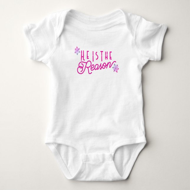 Er ist der Grund, warum Christlich Weihnachten Baby Strampler (Vorderseite)