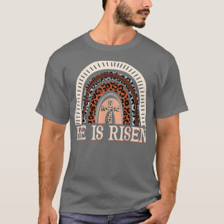 Er ist der Risen Leopard Regenbogen Christlich Jes T-Shirt