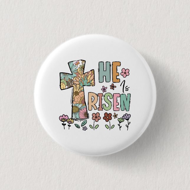 Er ist der "Riser Osterfloral Jesus Cross" Button (Vorderseite)