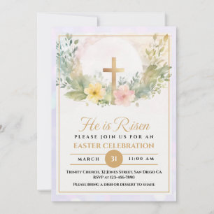 Er ist die religiöse Osterwasserfarbe Floral Ankündigung