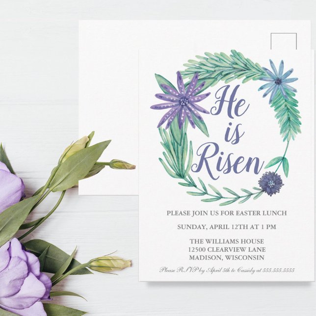 Er ist die religiöse Party Einladung der Risen Ost Postkarte (Von Creator hochgeladen)