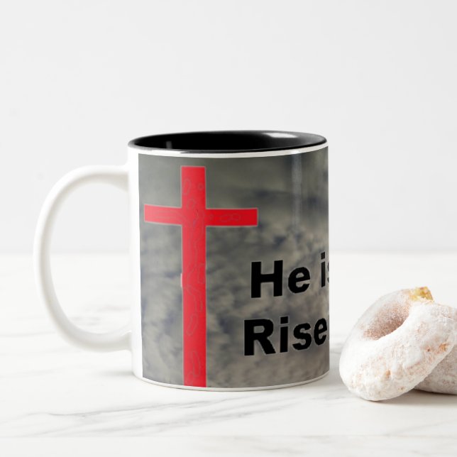 Er ist die Risen-Tasse Zweifarbige Tasse (Mit Donut)