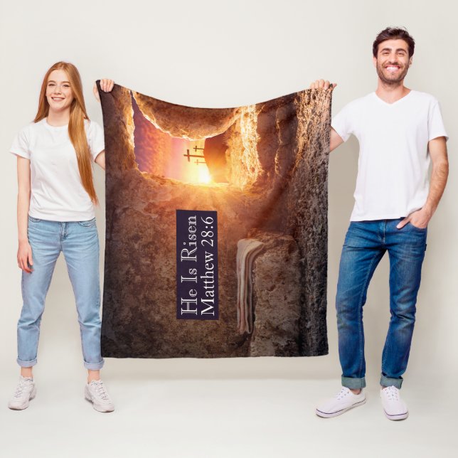 Er ist drei Kreuze leere Tomb Blanket Rised Fleecedecke (Beispiel)