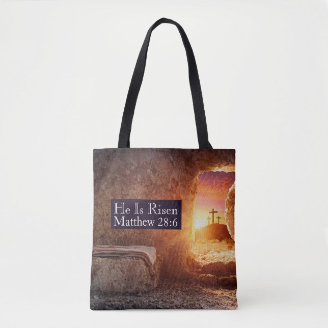 Er ist drei Kreuzungen leere Grabkirche Ostern Ris Tasche (Vorderseite)