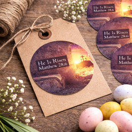 Er ist drei Übergänge leergefahr an Ostern ausgese Runder Aufkleber
