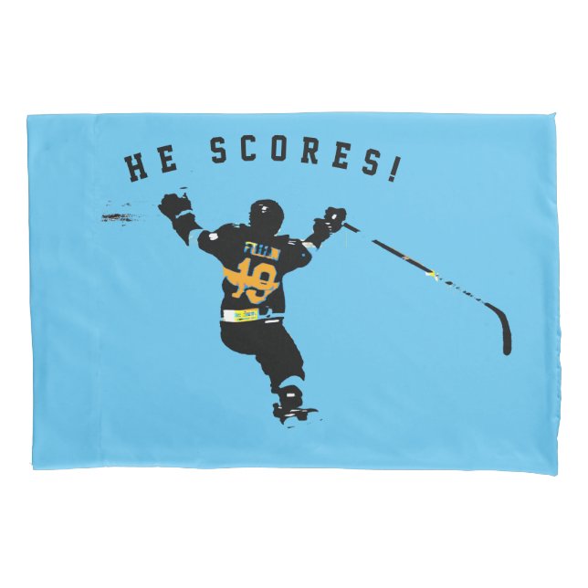 Er ist dumm! - Eishockey-Spieler Kissenbezug (Vorderseite)