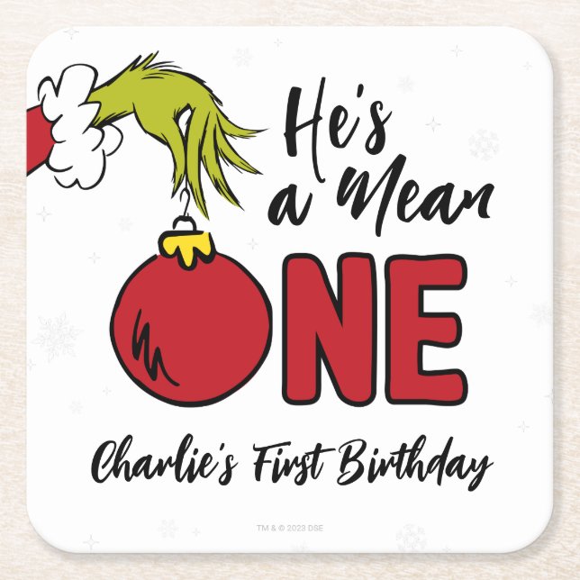 Er ist ein Gemeiner | Grinch Birthday Rechteckiger Pappuntersetzer (Vorderseite)
