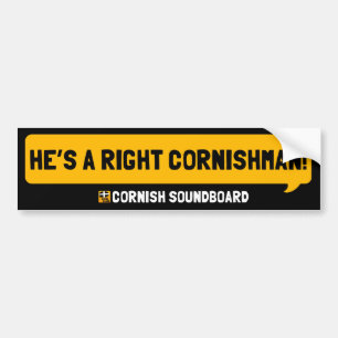 Er ist ein rechtes Cornishman! Ein kornischer Autoaufkleber