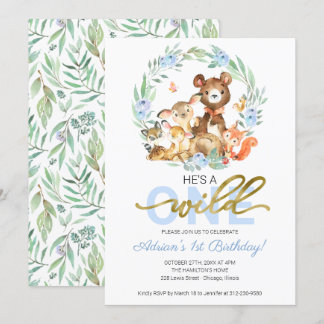 Er ist ein wilder erster Geburtstag Einladung