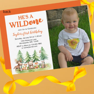 Er ist ein wildes Foto von Woodland Animals 1. Einladung
