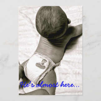 Er ist fast hier, Babydusche Einladung