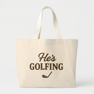 Er ist Golfen Lustiger Golfer Vater Golfen Mutter Jumbo Stoffbeutel