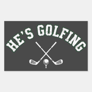 Er ist Golfen Lustiger Golfer Vater Golfen Mutter  Rechteckiger Aufkleber