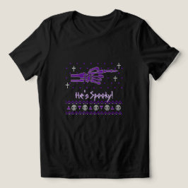 "Er ist gruselig!" Passendes Halloween-T-Shirt für Tri-Blend Shirt