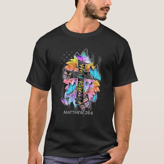 Er ist Jesus Christlicher Schmetterling-Amerikaner T-Shirt (Vorderseite)