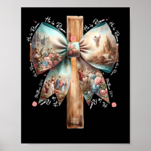 Er ist Jesus Coquette Bow Osterkreuz Frauen riskie Poster