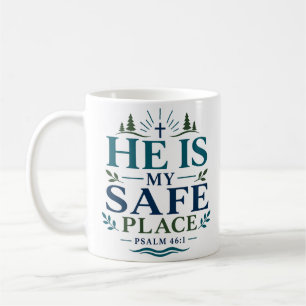 Er ist mein sicherer Ort Inspirierendes Glaubenszi Kaffeetasse