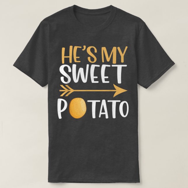 Er ist mein Süßkartoffel Funny Erntedank Couple Ma T-Shirt (Design vorne)
