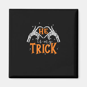Er ist mein Trick Heart Skeleton Hand Couple Happy Magnet