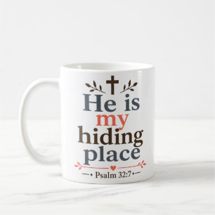 Er ist mein Versteck Christliches Schriftzitat Kaffeetasse