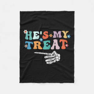 Er ist meine Leckerei Skeleton Hand Halloween Paar Fleecedecke