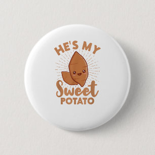 Er ist meine Süßkartoffel, ich Yam Erntedank Coupl Button