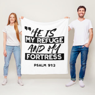 Er ist meine Zuflucht und meine Festung - Psalm 91 Fleecedecke