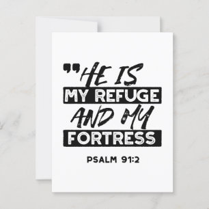 Er ist meine Zuflucht und meine Festung - Psalm 91 Postkarte
