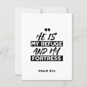 Er ist meine Zuflucht und meine Festung - Psalm 91 Postkarte