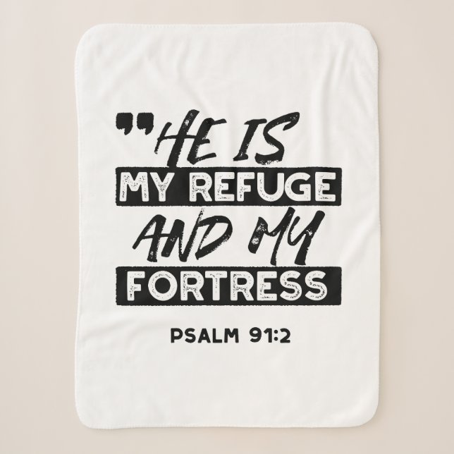 Er ist meine Zuflucht und meine Festung - Psalm 91 Sherpadecke (Vorderseite)