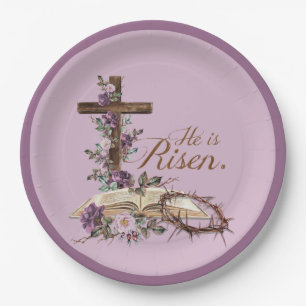 Er ist mit der Bibel Risorum Pappteller