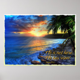Er ist nicht hier; er ist aufgestanden! Luke 24:6  Poster